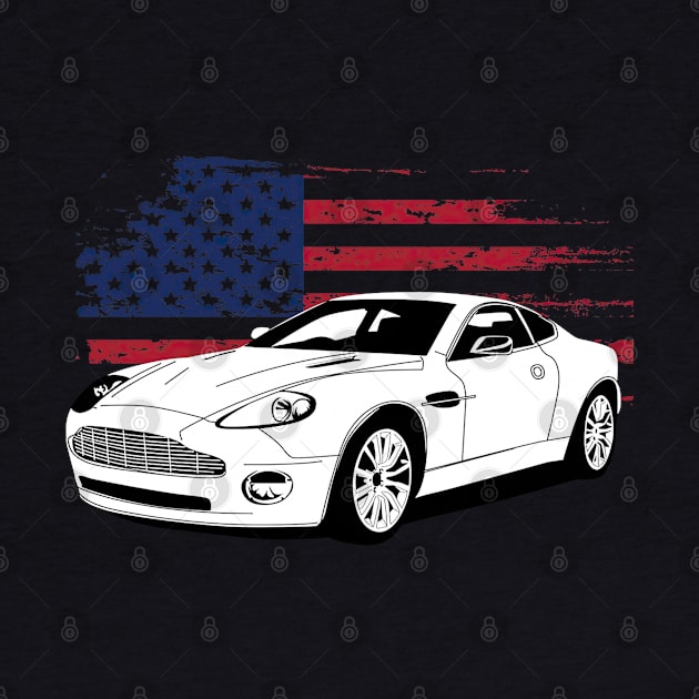 Aston Martin Vanquish Cars Form American Flag by ElenaBerryDesigns